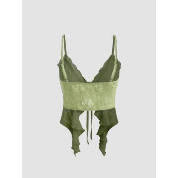 Cider Sage Green Ruffled Lace Tank Top – NWOT – Size XL - Picture 4 of 14